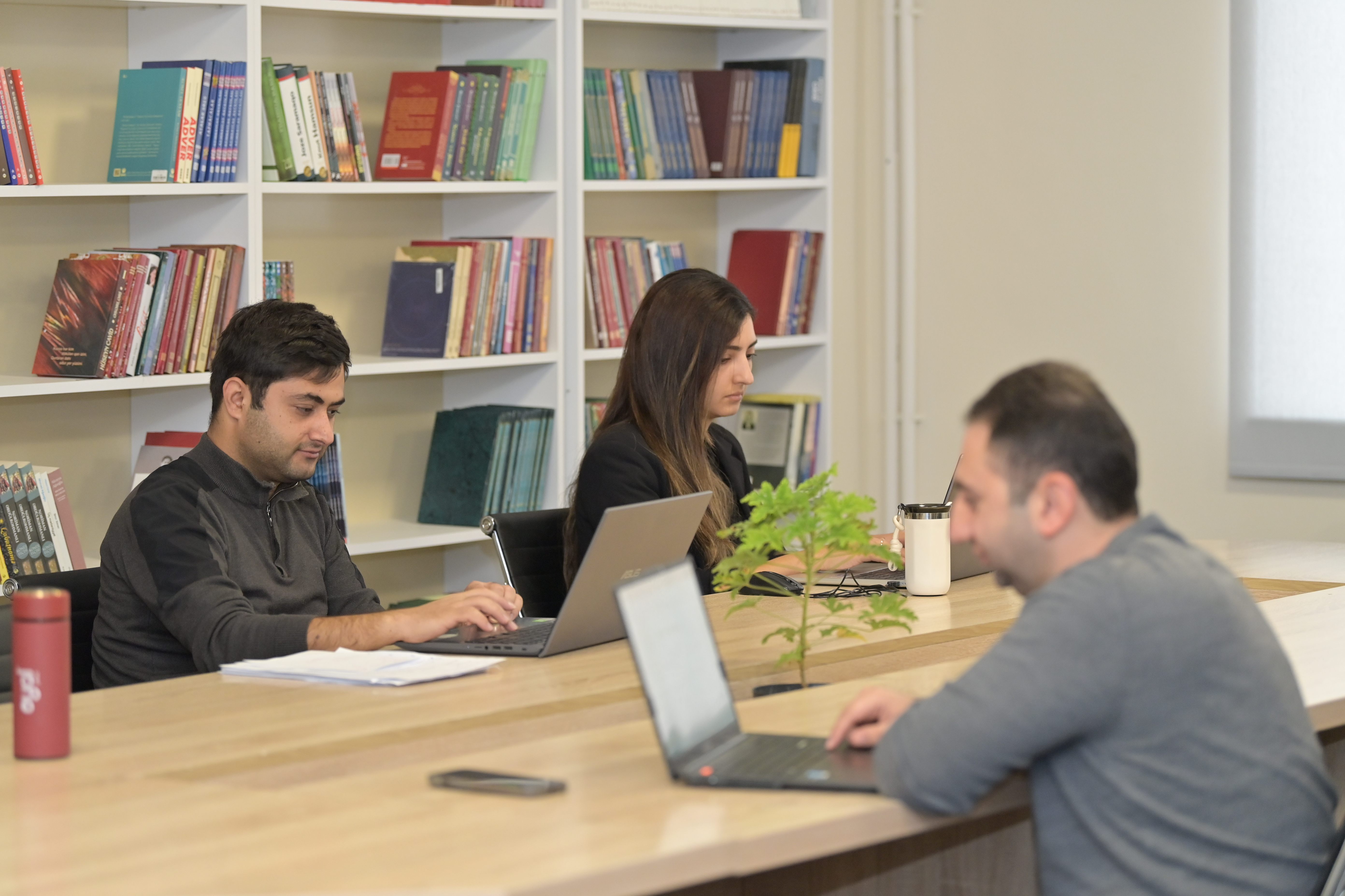Employees in library