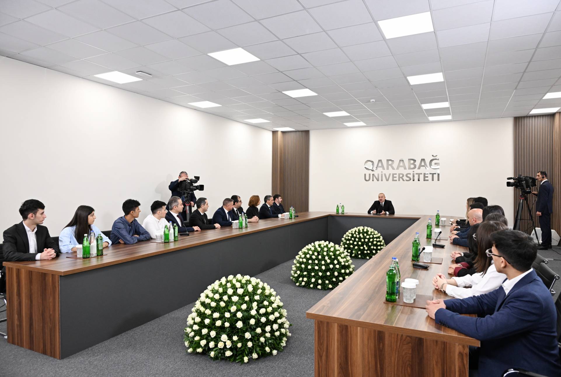 President Ilham Aliyev in the opening ceremony of Karabakh University / President.az