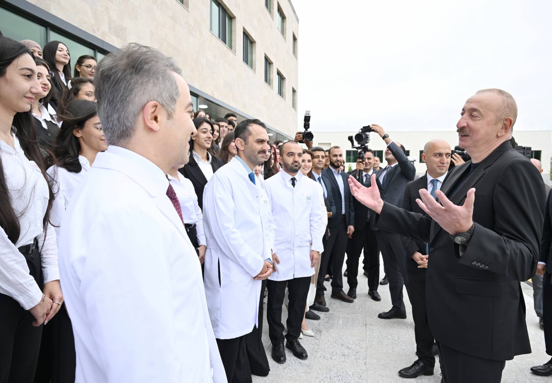President Ilham Aiyev at the opening of KU Faculty of Medicine