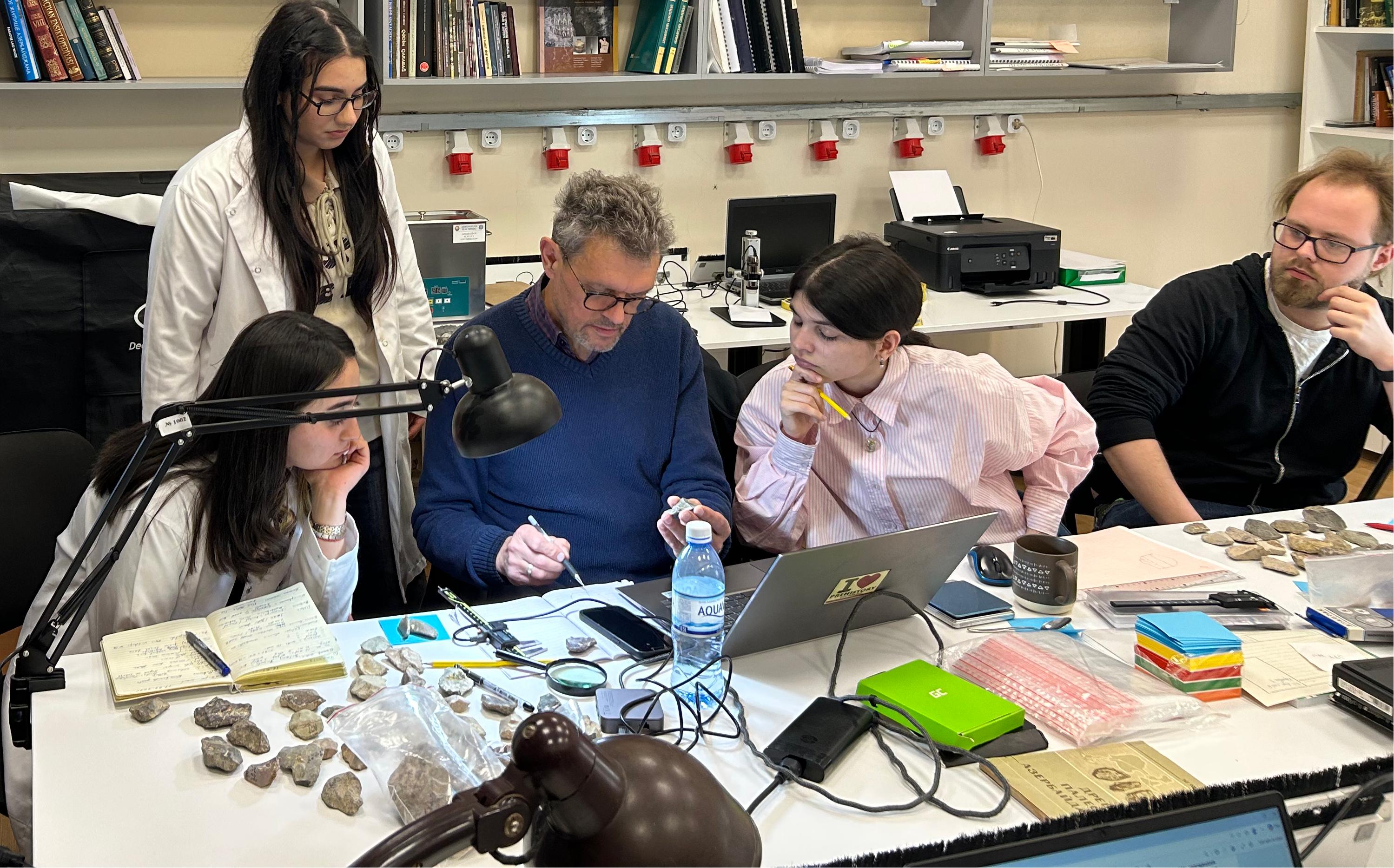 Azykh lab researchers and the team analyzing artifacts - 2