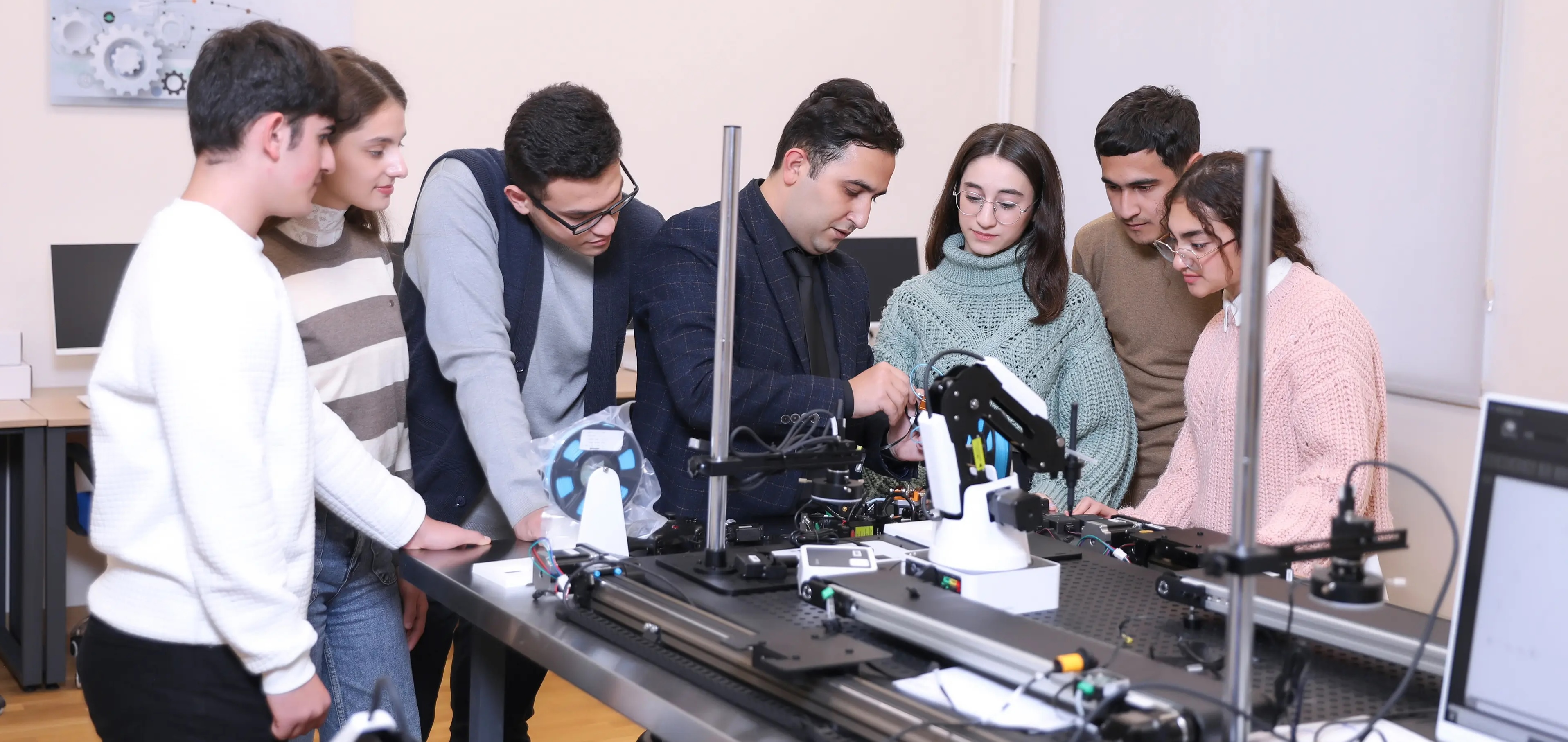 Engineering students in a class