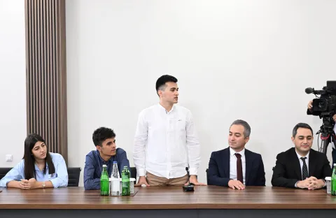 President Ilham Aliyev in the opening ceremony of Karabakh University / President.az