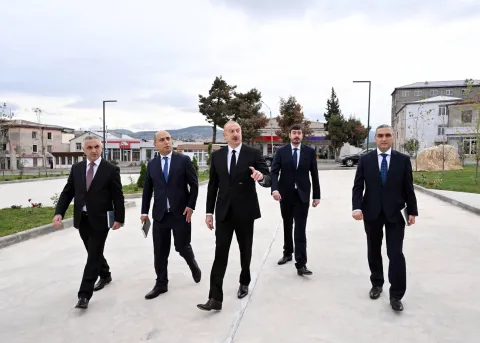 President Ilham Aliyev in the opening ceremony of Karabakh University / President.az