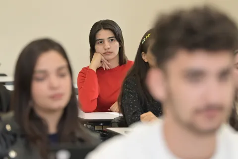 Student in the classroom